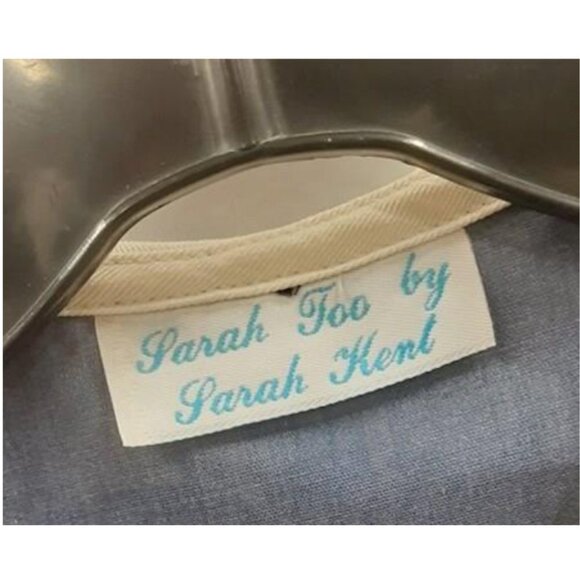 Vintage Sarah Too By Sarah Kent Blue Velvet Puff Sleeve Childrens Dress Size L - Picture 3 of 3